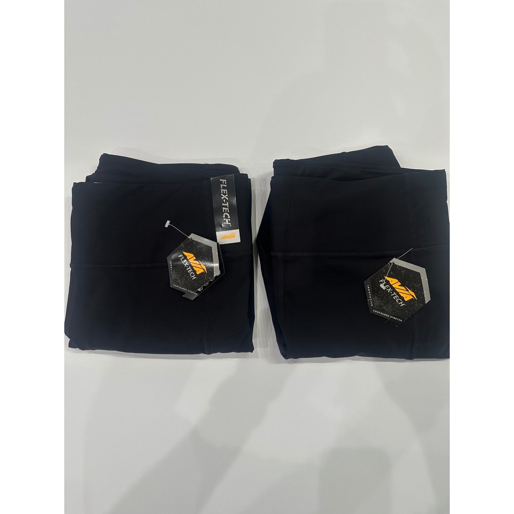 Avia Flex-Tech 2pk Crop Leggings Womens XL Black High Waist Activewear Pockets